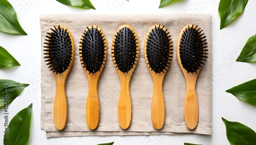 Bamboo hair brush set: eco-friendly detangling brushes