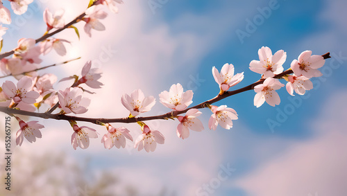Pink Sakura Flowers in Full Blossom