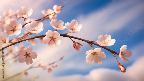 Pink Sakura Flowers in Full Blossom
