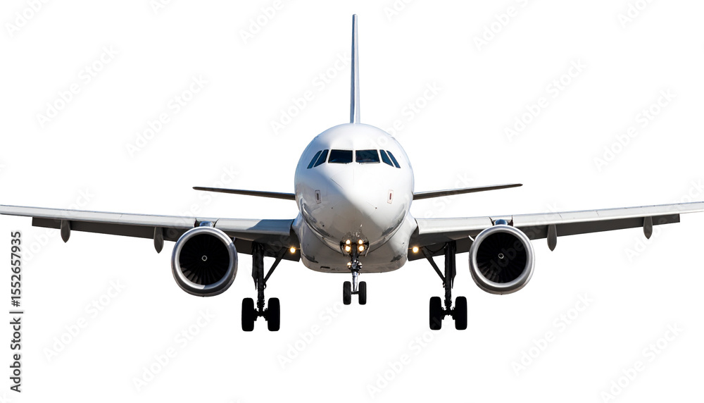 Obraz premium A plane taking off, full Isolated on Transparent or White Background