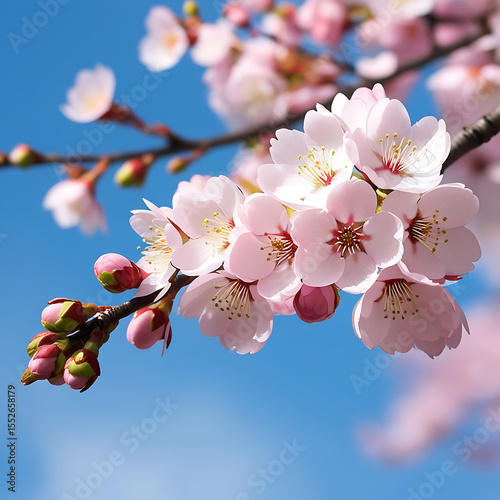 Pink Sakura Flowers in Full Blossom