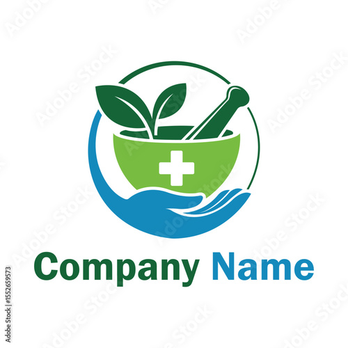 Open Medicine Capsule Logo with Dissolving Granules
