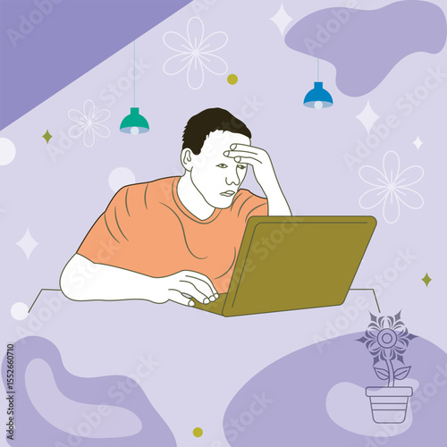 Working on laptop computer, professional and worker on computer.