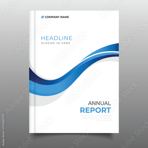 Business annual report cover flyer  template Wavy gradient design background