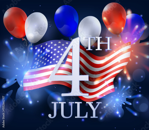 4th of july realistic composition

