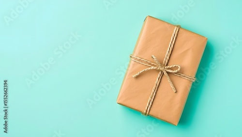 Christmas gift wrapping: brown paper presents and holiday decor