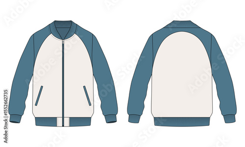 Raglan sleeve bomber jacket mockup