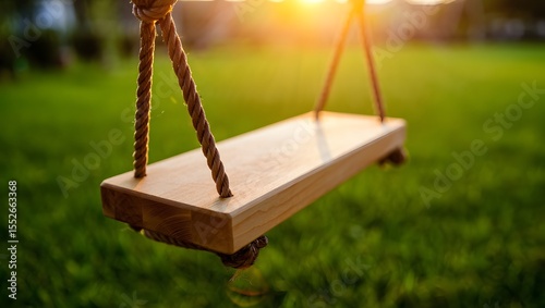 Wooden swing set: backyard tree swing for kids