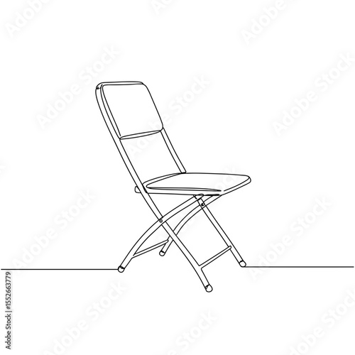 Simple line drawing of a folding chair in minimalist style  