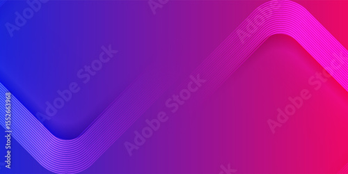 Modern abstract gradient banner background with glowing geometric lines. Futuristic design. Space for your text. Suit for cover, header, banner, advertising. eps 10