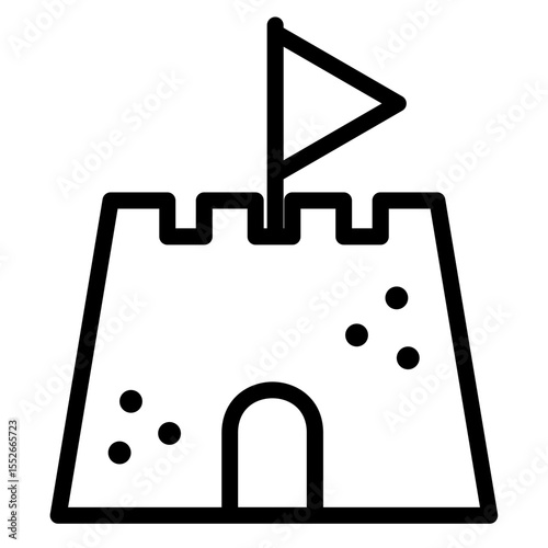 Summer outline icon. Sandcastle