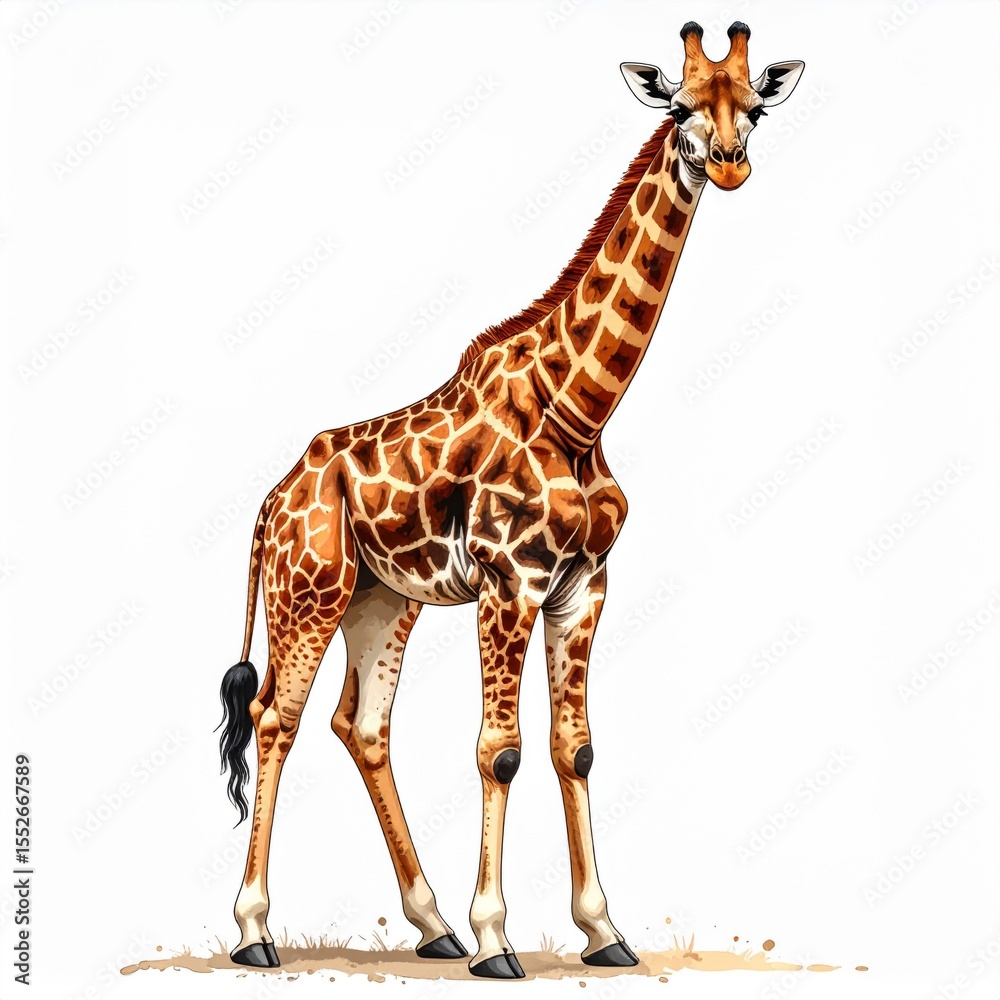 Obraz premium Giraffe on White Background