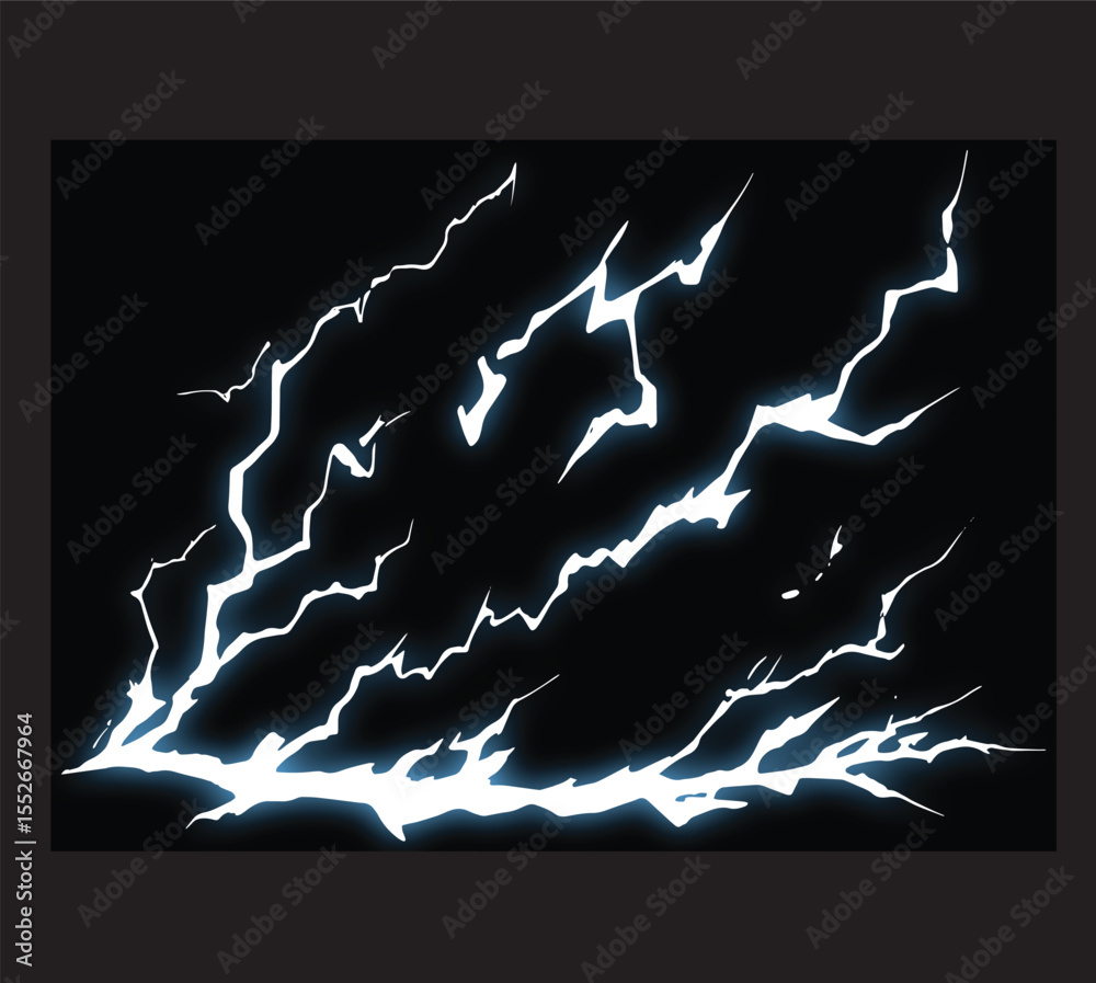 lightning vector , electricity illustration , lightning anime style , realistic lightning illustration