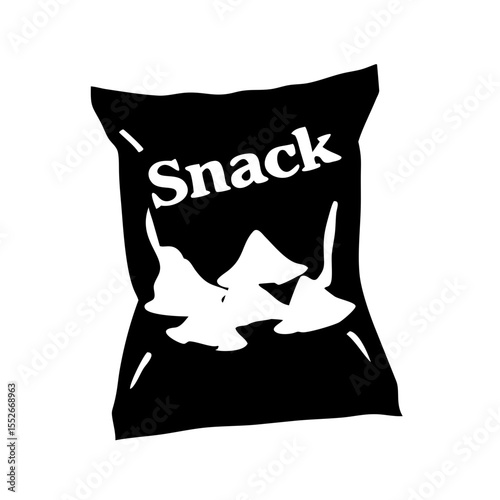 A bag of snack chips isolated on white background