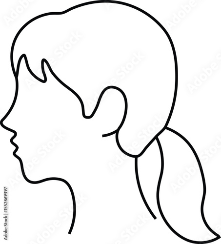 A loving silhouette illustration of a mother and child with a beautiful profile and flowing hair, embodying a symbol of maternal love