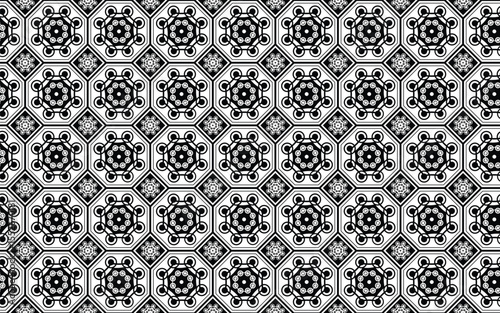 Decorative black and white circle seamless pattern, Dercoration, Seamless Pattern, Decoration Illustration,