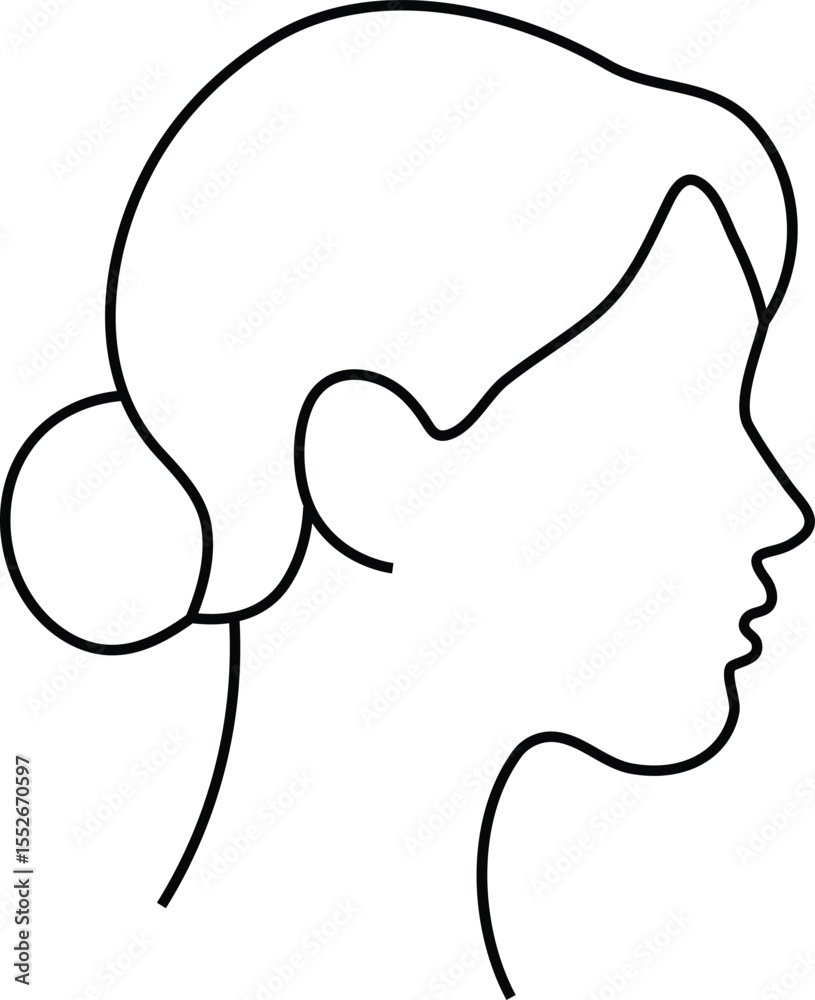 Fototapeta premium Stylish silhouette vector illustration of a woman's head, perfect for a beauty or fashion logo design