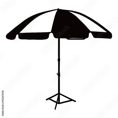 Umbrella silhouette on white background