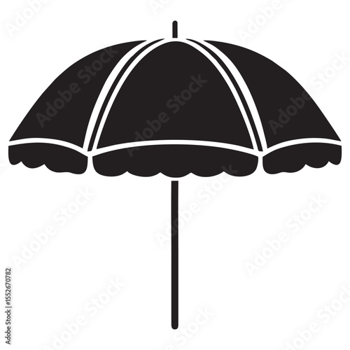 Umbrella silhouette on white background