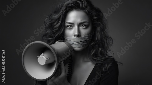 Muted voice: A conceptual image of censorship and the fight for free speech