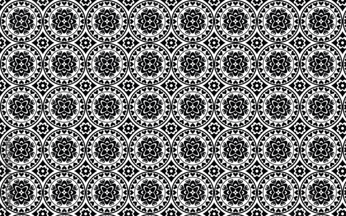 Decorative black and white circle seamless pattern, Dercoration, Seamless Pattern, Decoration Illustration,