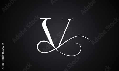 Letter v logo with infinity combination. Modern trendy initial luxury v letter logo design. Royal premium letter v logo design vector template.
