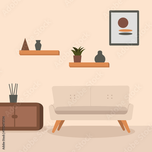 Living room atmosphere illustration