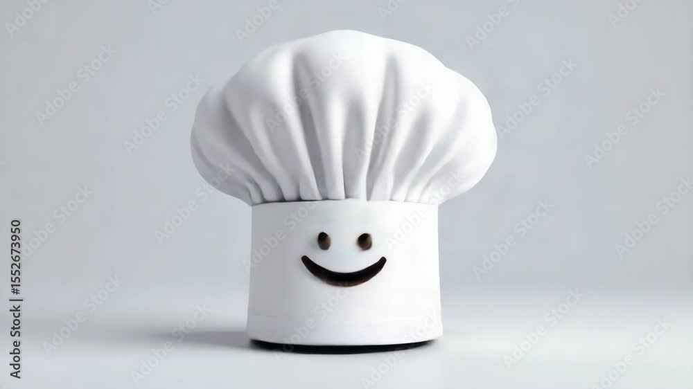 Smiling White Chef Hat Character