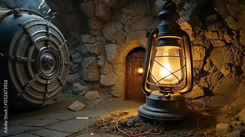 old oil lamp on the wall