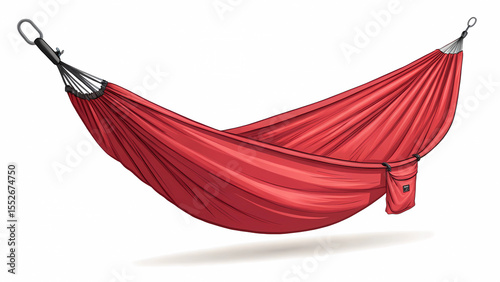 Red camping hammock portable lightweight nylon for outdoor backyard travel relaxation and adventure gear