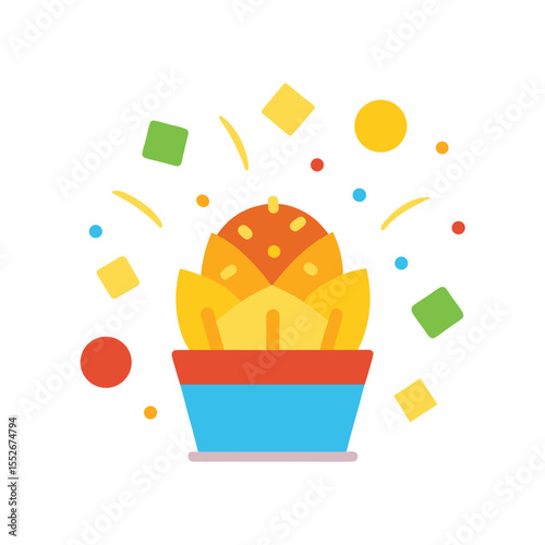 Jackpot Winning Scene with Chips and Confetti