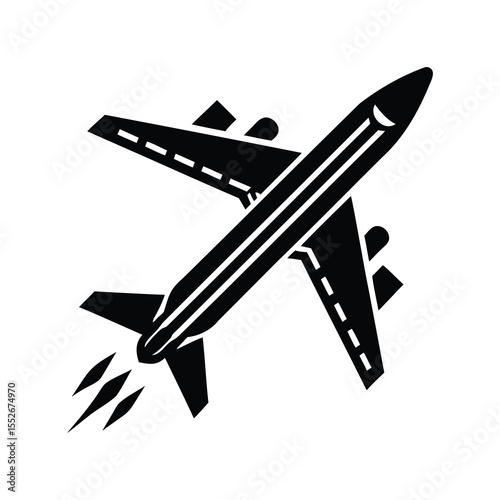 Airplane silhouette in flight, a powerful symbol of travel and journey