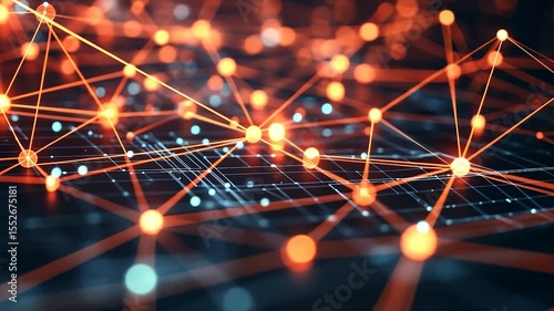 Abstract network of glowing connections