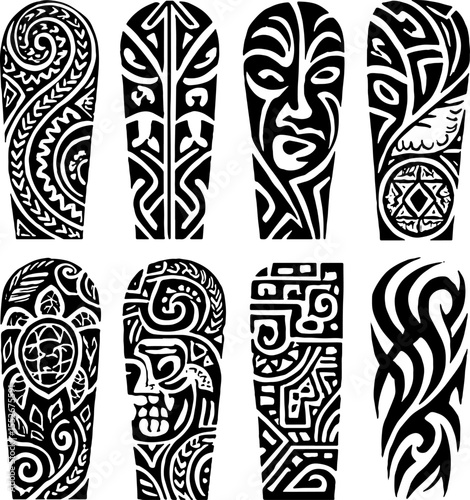 Tribal Tattoo Design Elements vector bundle