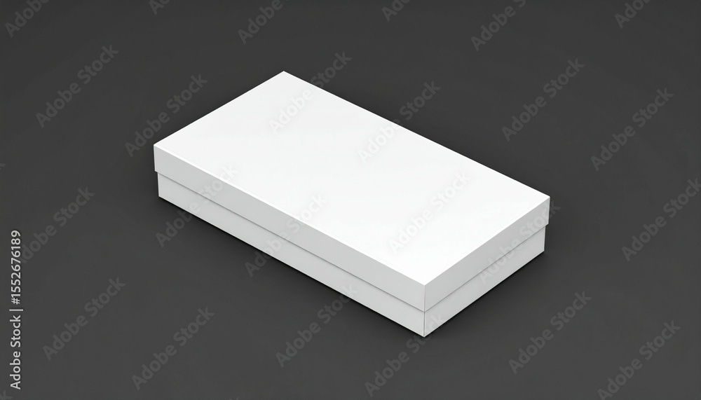 Fototapeta premium Closed White Box on black background - Box Mockup, 3d rendering