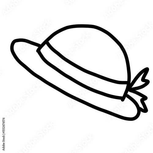 手描きペン画の可愛い帽子のイラスト