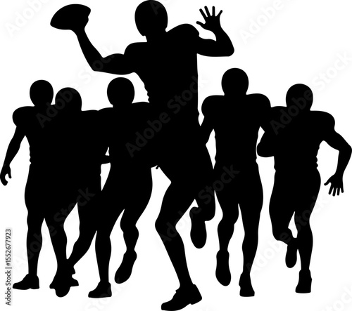 American Football Action Silhouette vector bundle
