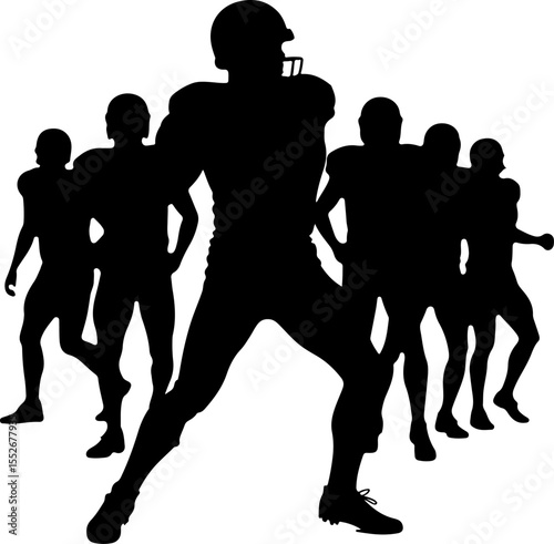 American Football Action Silhouette vector bundle