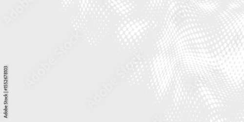 Wallpaper Mural Dot white gray wave light technology texture background. Abstract big data digital modern arts Torontodigital.ca