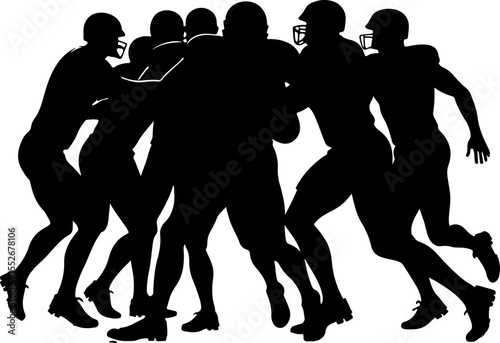American Football Action Silhouette vector bundle