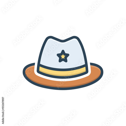 Color illustration icon for hat