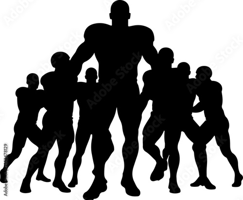 American Football Action Silhouette vector bundle