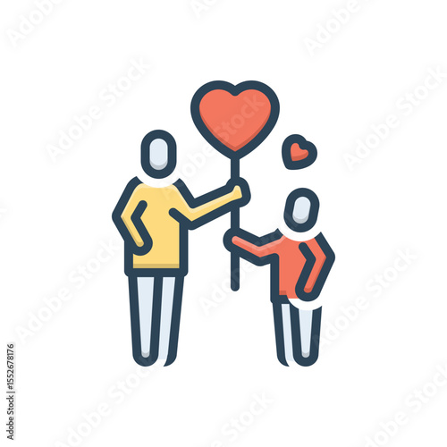 Color illustration icon for i love dad