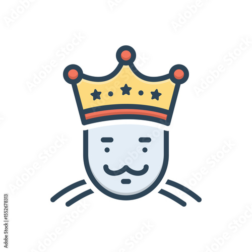 Color illustration icon for king