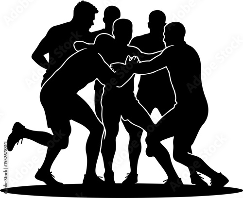 American Football Action Silhouette vector bundle