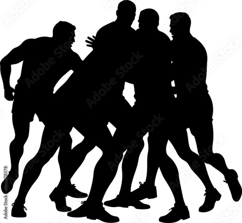 American Football Action Silhouette vector bundle