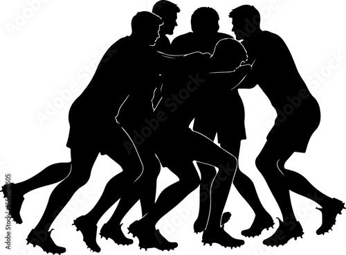 American Football Action Silhouette vector bundle