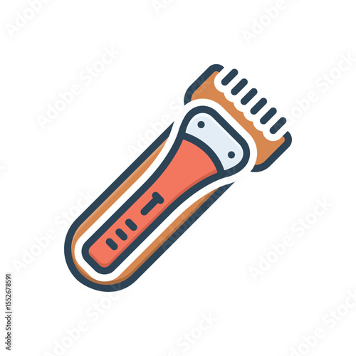 Color illustration icon for trimmer