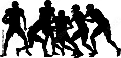 American Football Action Silhouette vector bundle