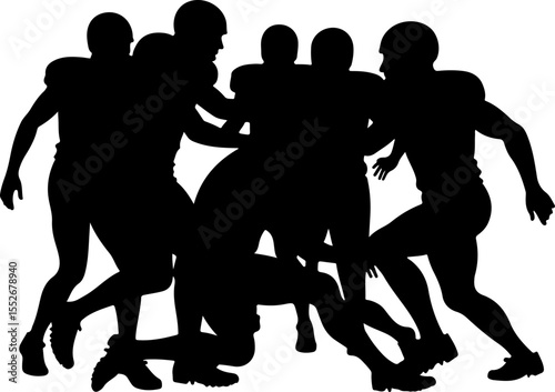 American Football Action Silhouette vector bundle